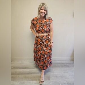 Haute Hippie Floral Print Skirt Set - Size 16